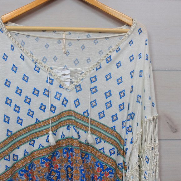 Free People Fringe Macra Maze Me Boho Blouse - Picture 6 of 9